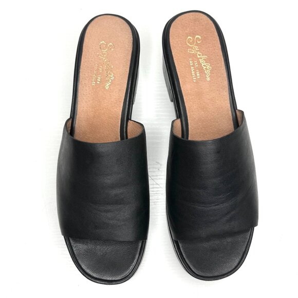 Seychelles One Of A Kind Leather Mule Slides Platform Heeled Sandals Womens 10 - Picture 8 of 10